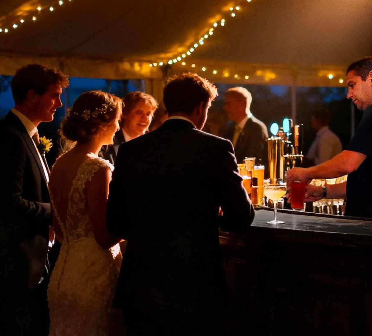 North-East mobile bar at a marquee barn wedding in Jesmond, Newcastle